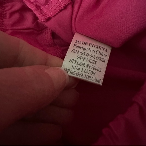 New In Neon Pink High Rise Smocked Ruche Elastic Waist Joggers Sz Large - Picture 10 of 10